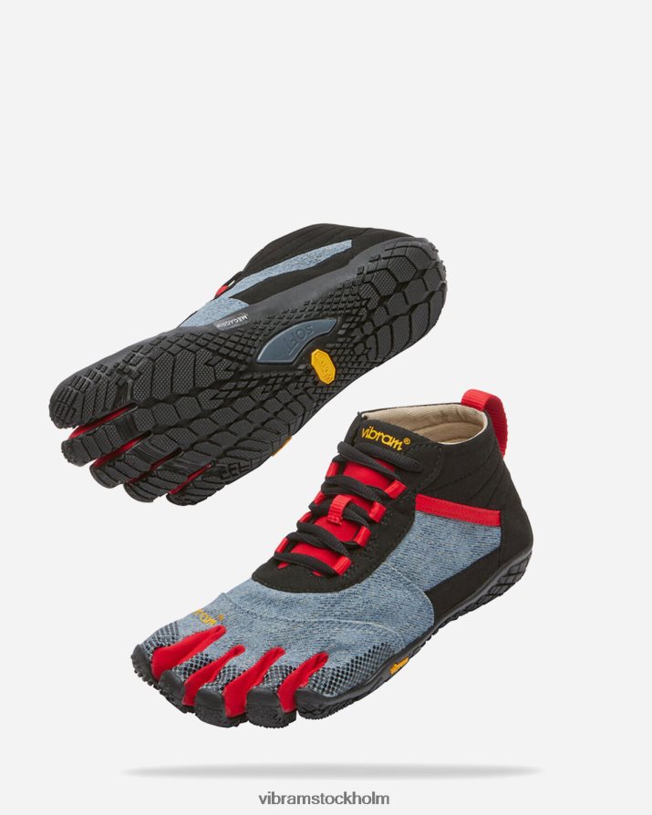 kvinnor ljus denim/röd v-trek 868HBJ1 Vibram Skodon