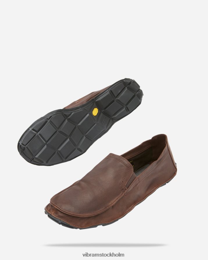 män brun svart en fjärdedel läder 868HBJ123 Vibram Skodon