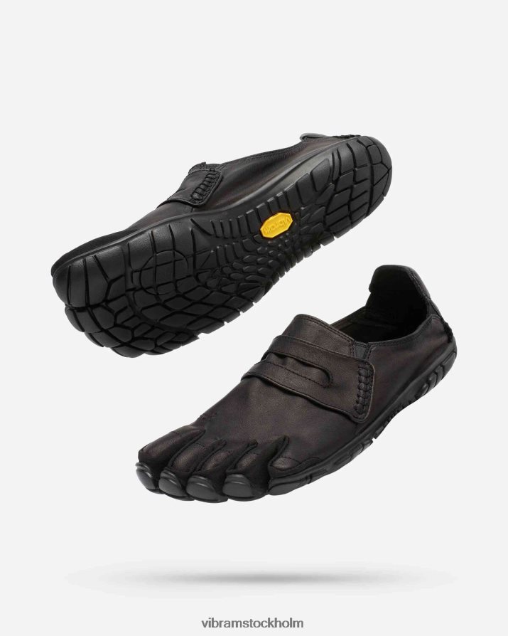 män svart cvt-läder 868HBJ30 Vibram Skodon