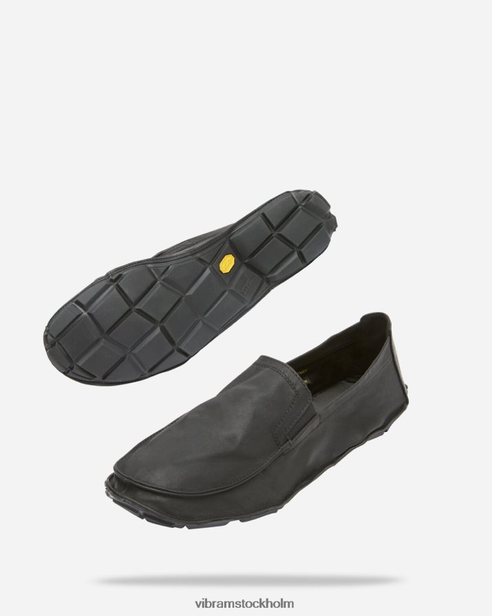 män svart en fjärdedel läder 868HBJ126 Vibram Skodon