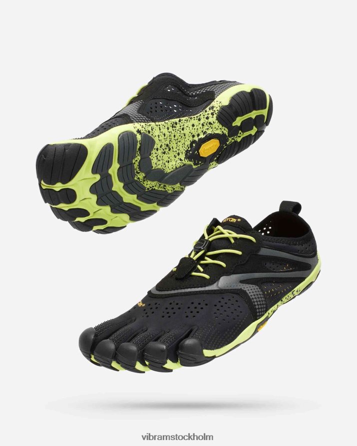 män svart gul v-run 868HBJ13 Vibram Skodon